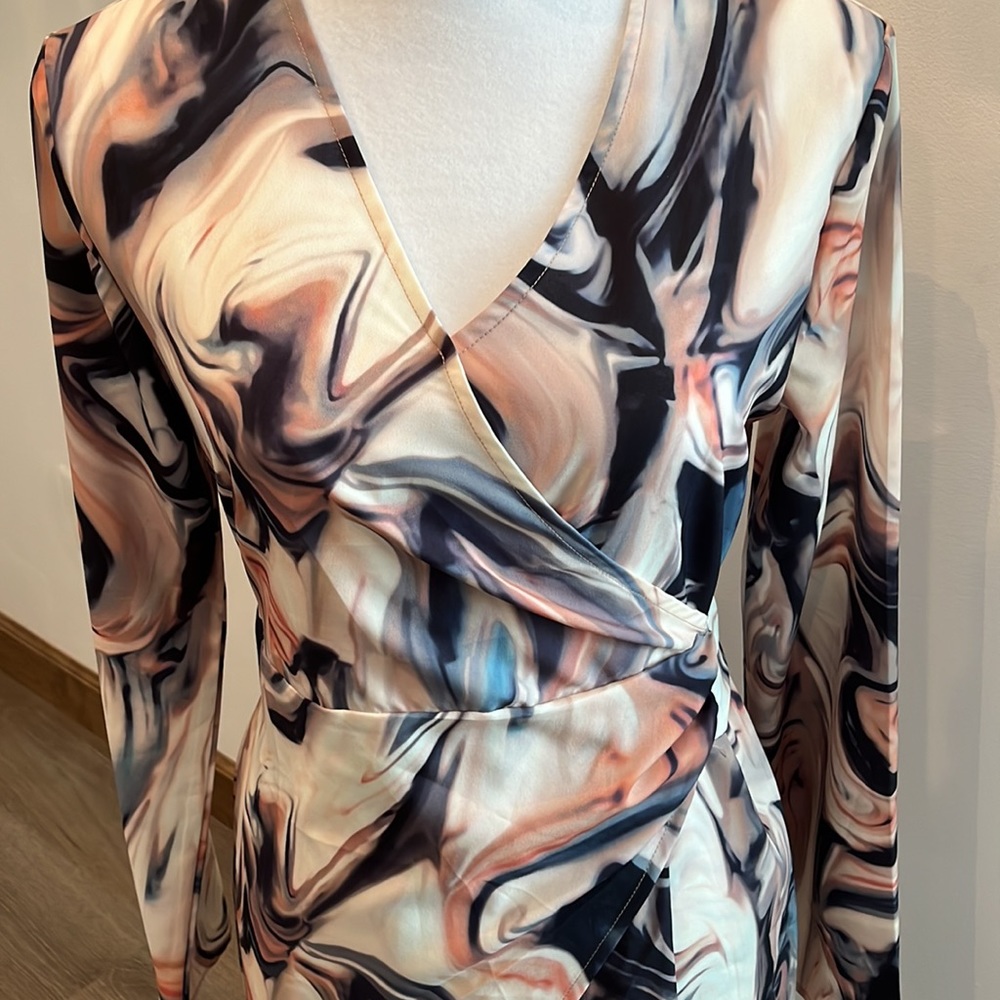 Hi-low wrap dress
